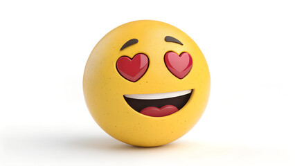 Fototapeta premium Heart Eyes Emoji Expressing Love on Yellow Face