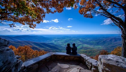 Couple enjoying mountain vista