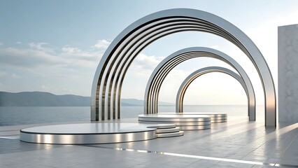 3D Illustration Of Abstract Minimal Architecture Block Twenty Nine