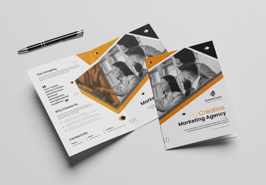 Business Bi Fold Brochure Template Layout