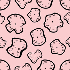 distorted clock seamless pattern