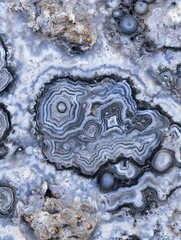 Agate Stone with Concentric Banding Texture