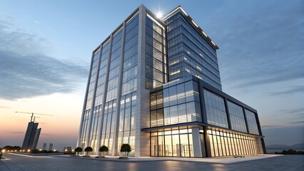 3D Rendering Of Modern Architecture Skyscraper Concept Two