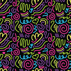 Memphis geometric seamless pattern