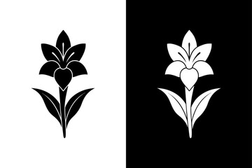 Decorative Gladiolus Flower Silhouette Vector for Modern Design