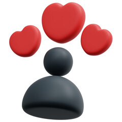 3D User Love Icon