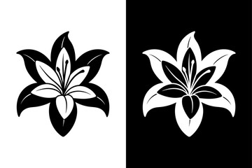 Minimalist Lily Flower Vector Illustration for Botanical Logos and Design