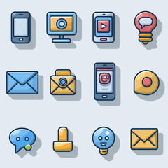 communication icons set