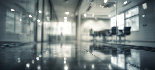 Fototapeta premium Blurred view of an office hallway
