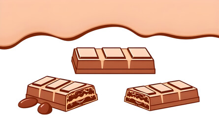 Chocolate bar, Chocolate piece, Candy bar, Sweet snack, Chocolate chunk, Milk chocolate, Dark chocolate, Chocolate block, Cocoa bar, Chocolate squares, Chocolate bites, Chocolate bar vector, Chocolate