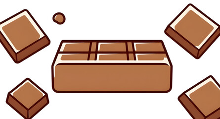 Chocolate bar, Chocolate piece, Candy bar, Sweet snack, Chocolate chunk, Milk chocolate, Dark chocolate, Chocolate block, Cocoa bar, Chocolate squares, Chocolate bites, Chocolate bar vector, Chocolate
