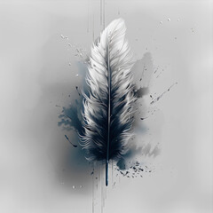feather on black background