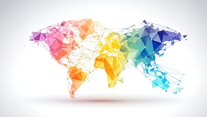 Colorful polygonal world map