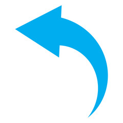 Blue Arrow icon. blue arrow icon on white background. flat style. arrow icon for your web site design, logo, app, UI. curved arrow sign. Vector illustration.