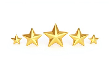 group of five gold stars on a white background