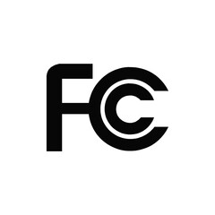 FCC Black Certified Icon Vector Sign