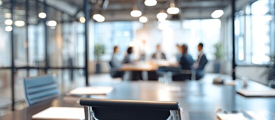 Blurred meeting room interior