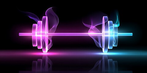 Abstract dumbbell design with vibrant colors