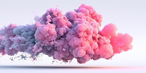 Abstract cloud of pink and purple ink