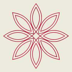 Elegant abstract flourish with sharp calligraphic elements in multiple colors