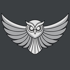 Obraz premium abstract-owl-in-flight--silent-wings--monochrome-(1).eps