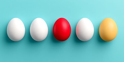 Colorful Eggs in a Row