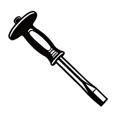 Chisel silhouette image on white background