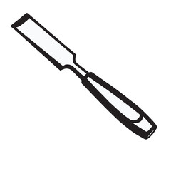 Chisel silhouette image on white background