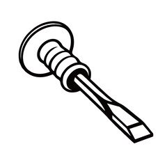 Chisel silhouette image on white background