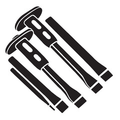 Chisel silhouette image on white background