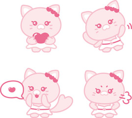 새침한 하트 고양이