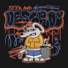 Urban graffiti vector set. Graffiti t-shirt designs bundle for print. Streetwear graphic tee shirt design,
Graffiti art t-shirt design bundle, urban culture with street style graphic set, Cartoon