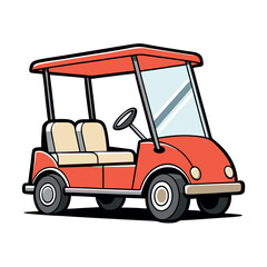 Classic golf cart illustration for sports and recreation