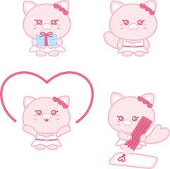 새침한 하트 고양이