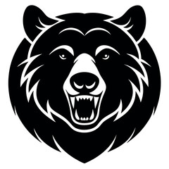 Fototapeta premium American black bear head silhouette logo design