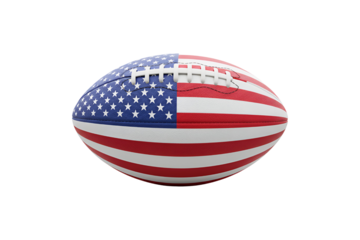 Classic American Flag Football for Sports and Patriotic Games Isolated on Transparent background