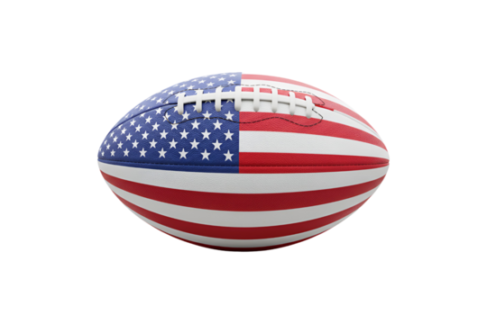 Classic American Flag Football for Sports and Patriotic Games Isolated on Transparent background