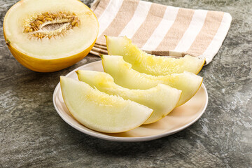Sweet juicy ripe melon slices