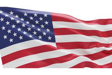 Obraz premium Grand Close-up of a Waving American Flag with Textured Fabric Detail Isolated on Transparent background