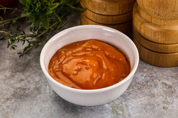 Tasty burger sauce in the bowl