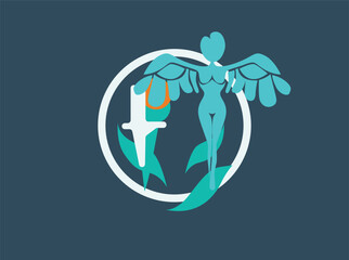A collection of modern, stylized health and wellness logos featuring human figures, wings, plant leaves, and heart icons. Perfect for medical clinics, holistic therapy, physiotherapy, gynecology, psyc