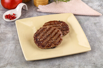 Grilled beef burger cutlet minced meat