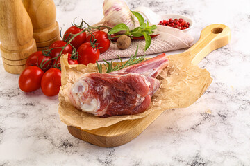 Raw lamb shank for cooking
