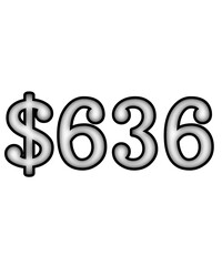 dollar sign on white background $636
