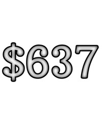 dollar sign on white background $637