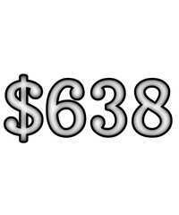 dollar sign on white background $638