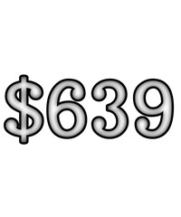 dollar sign on white background $639