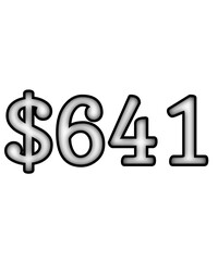 dollar sign on white background $641