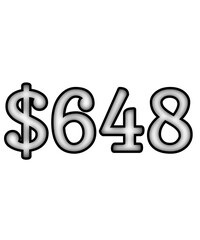 dollar sign on white background $648