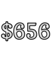 dollar sign on white background $656